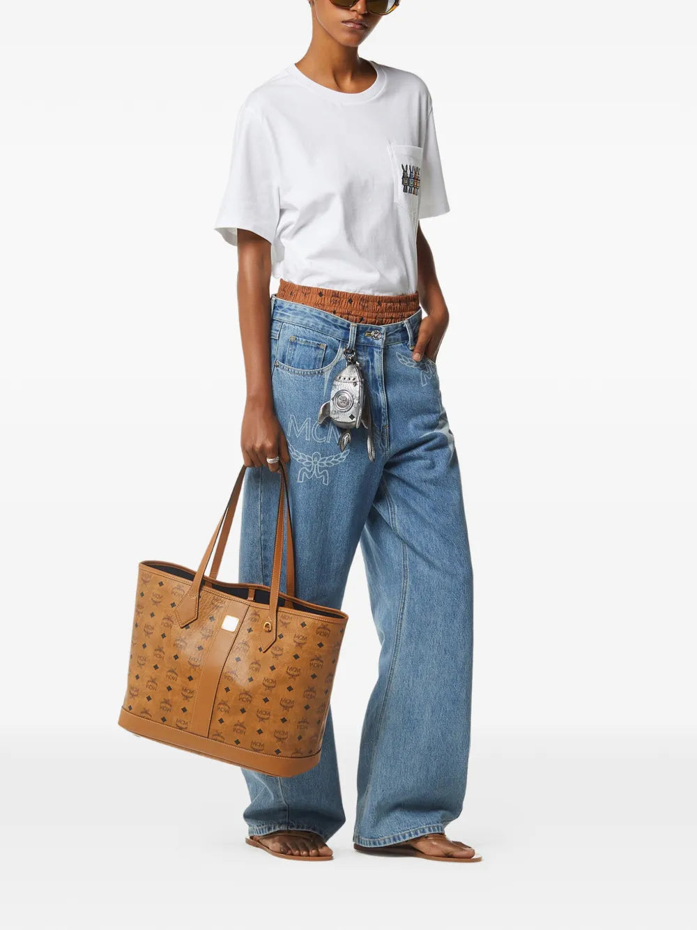 Shopper Tote in Cognac Visetos