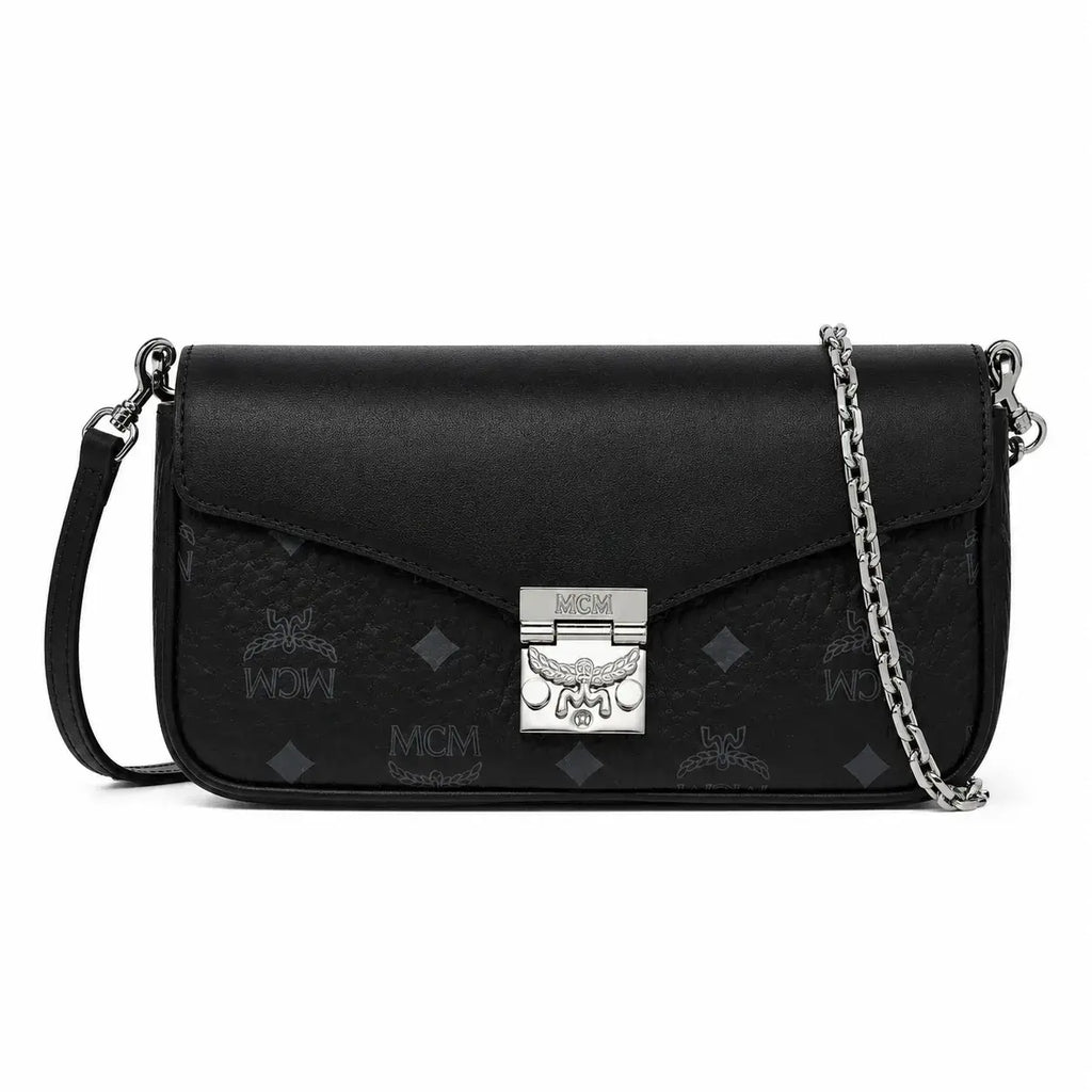 Tracy Visetos Shoulder Bag – Black