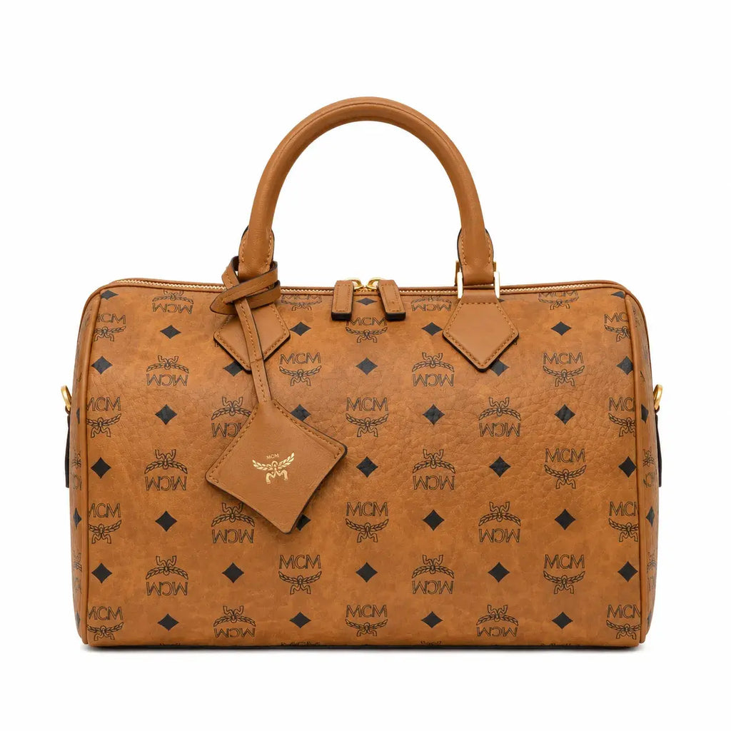 Ella Medium Boston Bag in Cognac Visetos