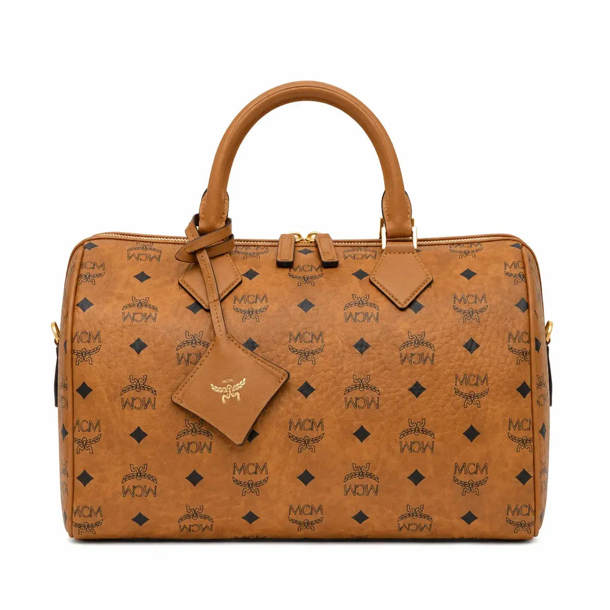 Ella Medium Boston Bag in Cognac Visetos