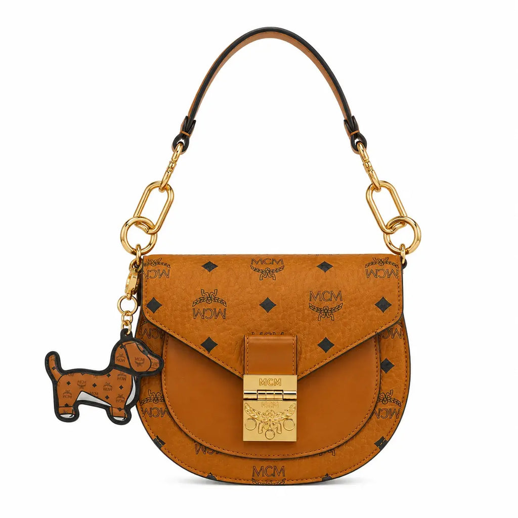 Patricia Saddle Bag in Cognac Visetos