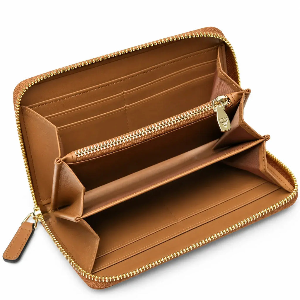Aren Zip Around Wallet – Cognac