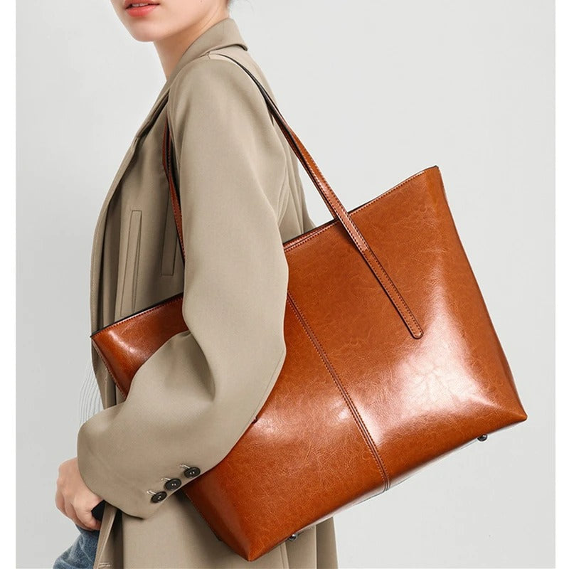 Leather Tote Bag Black