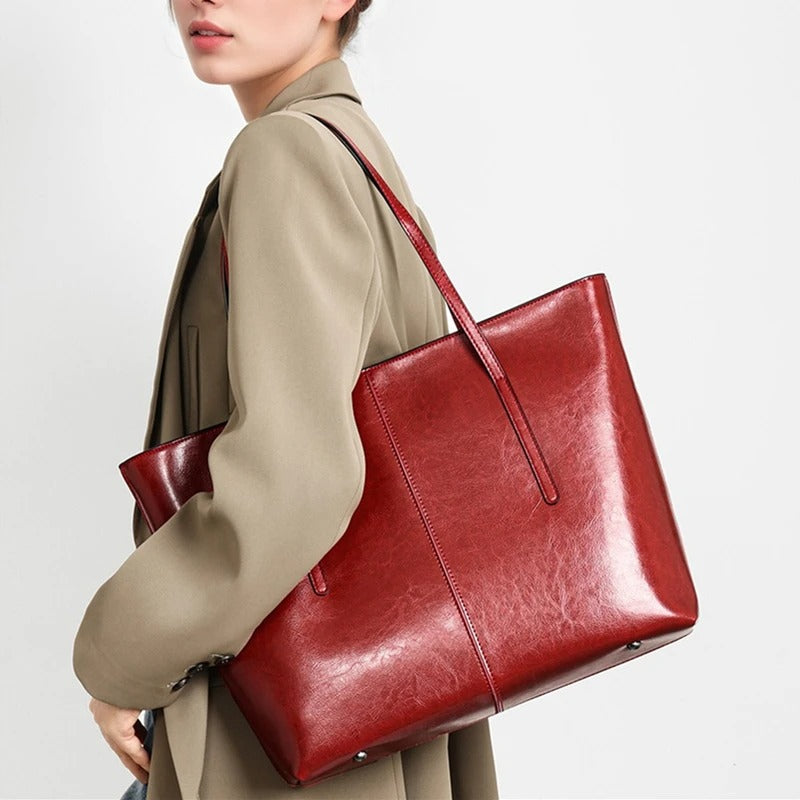 Leather Tote Bag Black