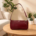Patent Leather Baguette Bag Burgundy